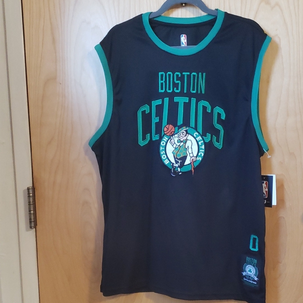 NBA Celtics NWT Tatum 0 Vintage Black Green Sleeveless Jersey